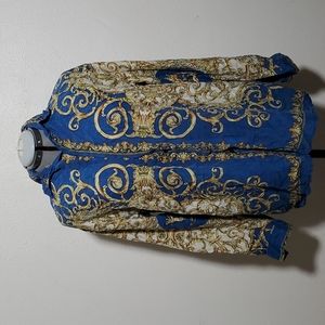 Vintage Lucio Romano 100% silk button up shirt